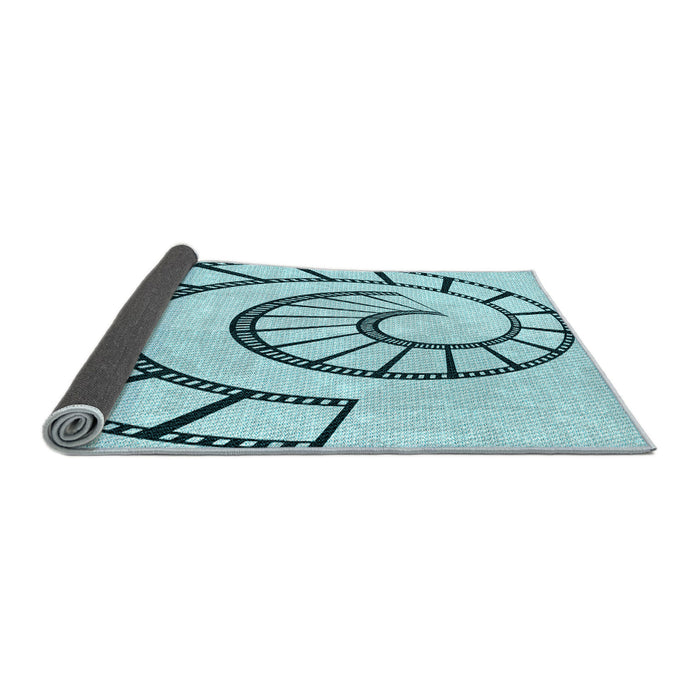 Thickness of Patterned Deep-Sea Green Rug, pat83lblu
