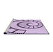 Sideview of Machine Washable Transitional Purple Flower Purple Rug, wshpat83pur