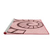 Sideview of Machine Washable Transitional Indian Red Rug, wshpat83rd