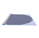 Sideview of Machine Washable Transitional Blue Rug, wshpat830blu