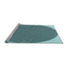 Sideview of Machine Washable Transitional Medium Teal Green Rug, wshpat830lblu