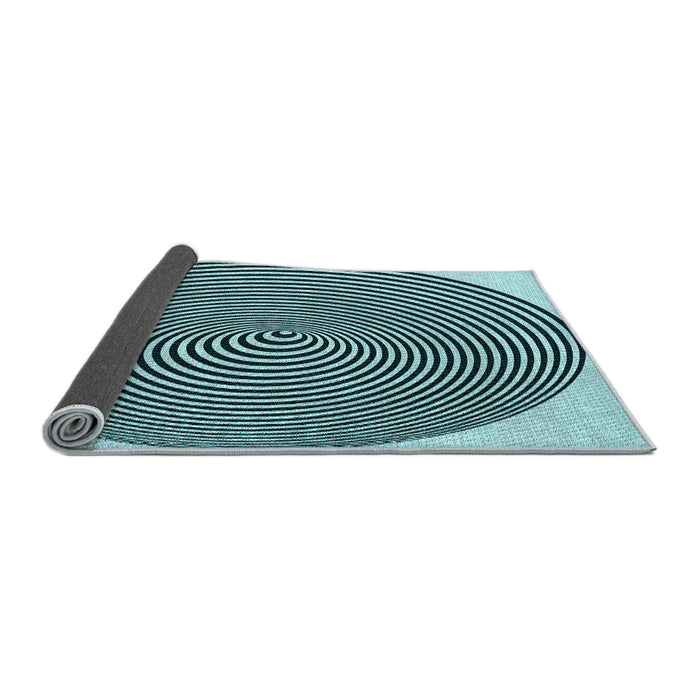 Thickness of Patterned Medium Teal Green Rug, pat830lblu