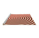 Sideview of Machine Washable Transitional Neon Red Rug, wshpat831org