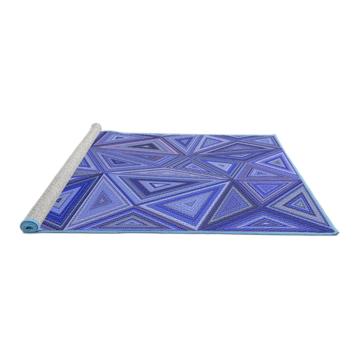 Sideview of Machine Washable Transitional Sky Blue Rug, wshpat832blu