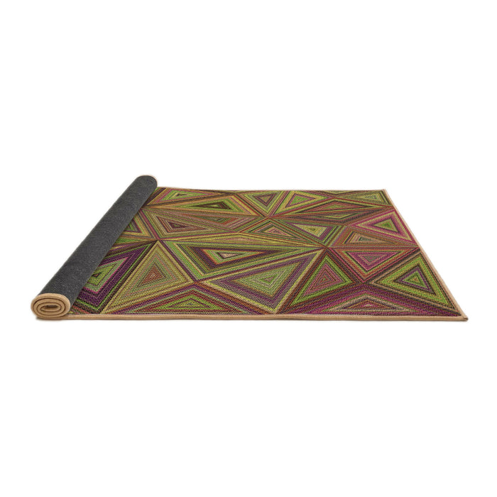 Thickness of Patterned Brown Red Rug, pat832brn