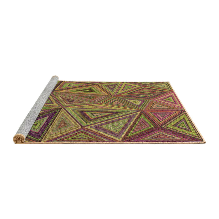 Sideview of Machine Washable Transitional Brown Red Rug, wshpat832brn