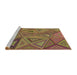 Sideview of Machine Washable Transitional Brown Red Rug, wshpat832brn