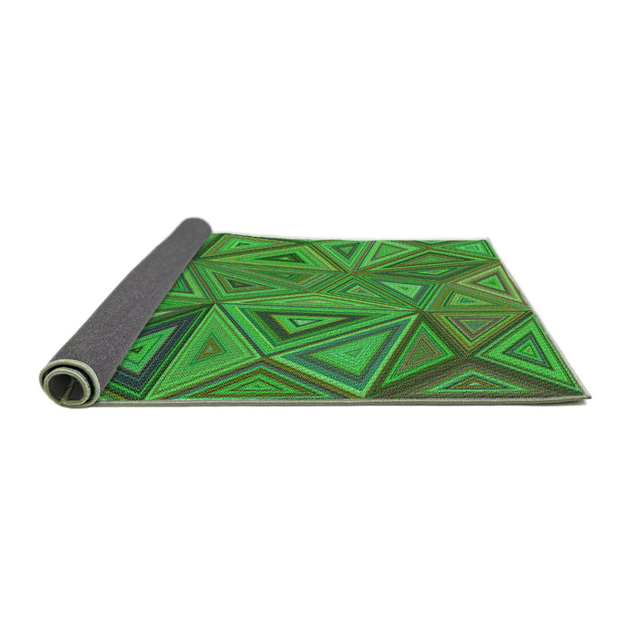 Thickness of Patterned Neon Green Rug, pat832grn