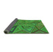 Thickness of Patterned Neon Green Rug, pat832grn