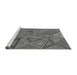 Sideview of Machine Washable Transitional Grey Gray Rug, wshpat832gry