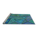 Sideview of Machine Washable Transitional Dark Turquoise Green Rug, wshpat832lblu