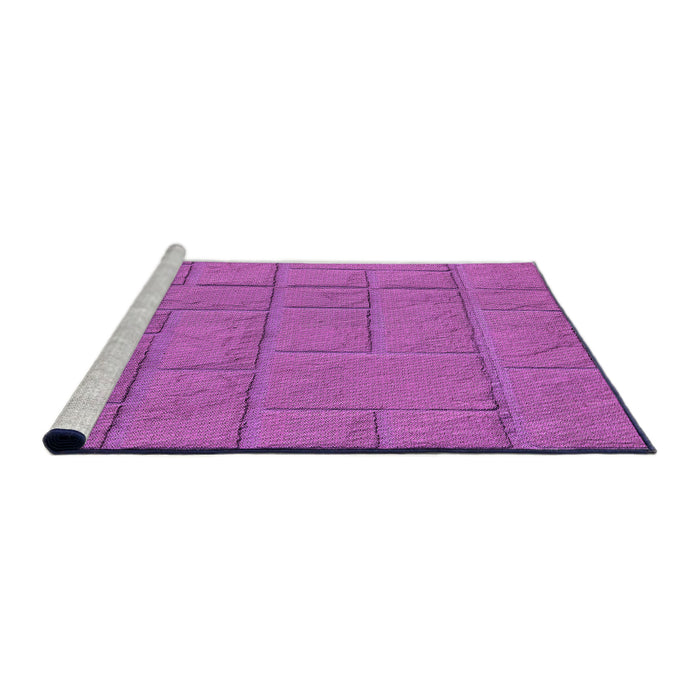 Sideview of Machine Washable Transitional Bright Neon Pink Purple Rug, wshpat834pur