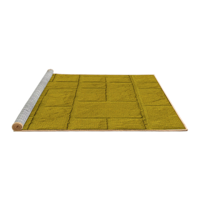 Sideview of Machine Washable Transitional Dark Bisque Brown Rug, wshpat834yw