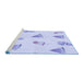 Sideview of Machine Washable Transitional Blue Rug, wshpat835blu