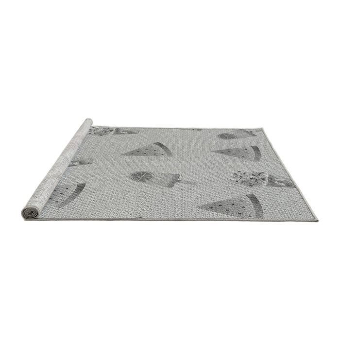 Sideview of Machine Washable Transitional Gray Rug, wshpat835gry