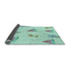 Thickness of Patterned Light Aquamarine Green Rug, pat835lblu