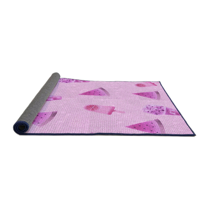 Thickness of Patterned Violet Purple Rug, pat835pur