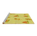 Sideview of Machine Washable Transitional Yellow Rug, wshpat835yw