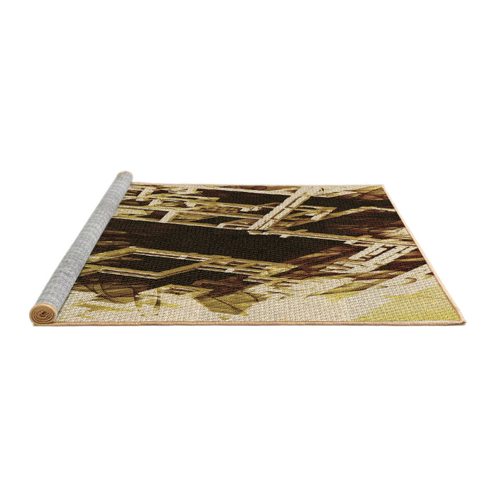 Sideview of Machine Washable Transitional Bakers Brown Rug, wshpat836brn