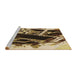 Sideview of Machine Washable Transitional Bakers Brown Rug, wshpat836brn