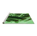 Sideview of Machine Washable Transitional Deep Emerald Green Rug, wshpat836grn
