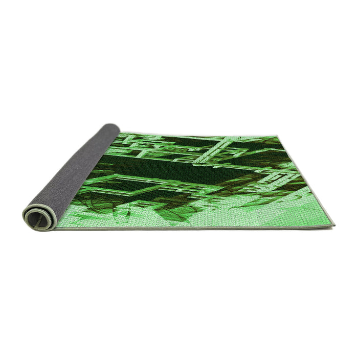 Thickness of Patterned Deep Emerald Green Rug, pat836grn