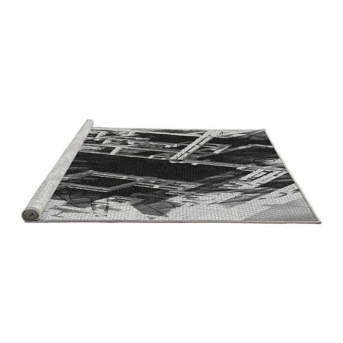 Sideview of Machine Washable Transitional Cloud Gray Rug, wshpat836gry