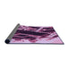 Thickness of Patterned Pastel Purple Pink Rug, pat836pur