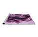 Sideview of Machine Washable Transitional Pastel Purple Pink Rug, wshpat836pur