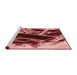 Sideview of Machine Washable Transitional Cranberry Red Rug, wshpat836rd