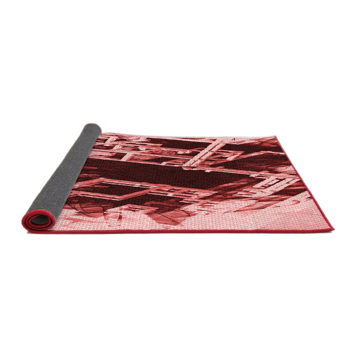 Thickness of Patterned Cranberry Red Rug, pat836rd