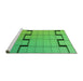 Sideview of Machine Washable Transitional Neon Green Rug, wshpat837grn