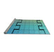 Sideview of Machine Washable Transitional Bright Turquoise Blue Rug, wshpat837lblu