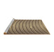 Sideview of Machine Washable Transitional Brown Sand Brown Rug, wshpat838brn