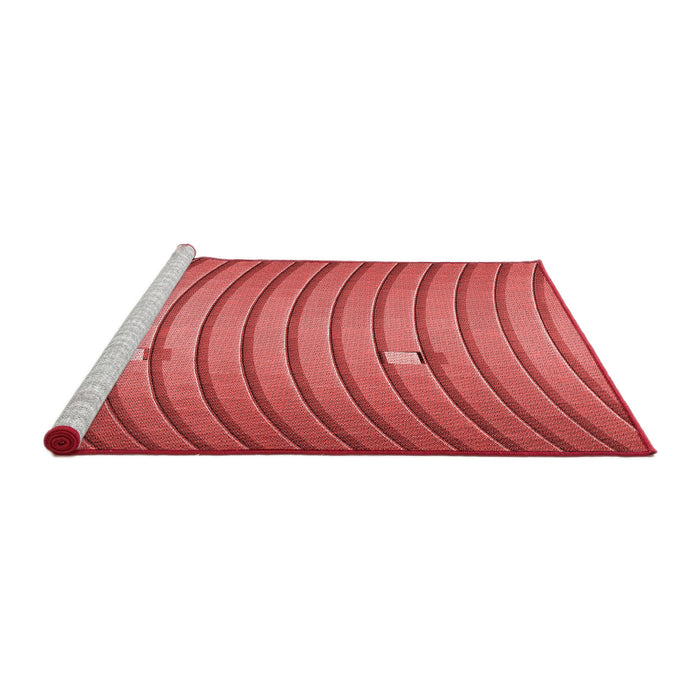 Sideview of Machine Washable Transitional Red Rug, wshpat838rd
