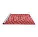 Sideview of Machine Washable Transitional Red Rug, wshpat838rd