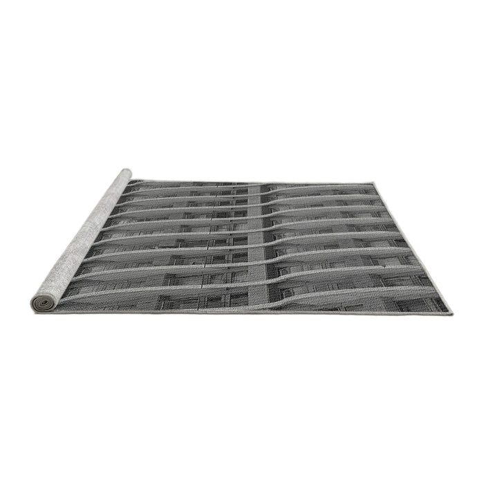 Sideview of Machine Washable Transitional Gray Rug, wshpat839gry