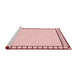 Sideview of Machine Washable Transitional Pink Rug, wshpat84rd
