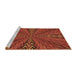 Sideview of Machine Washable Transitional Orange Red Orange Rug, wshpat840brn