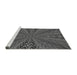 Sideview of Machine Washable Transitional Gray Rug, wshpat840gry