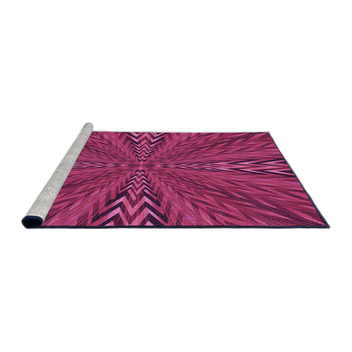 Sideview of Machine Washable Transitional Crimson Red Rug, wshpat840pur