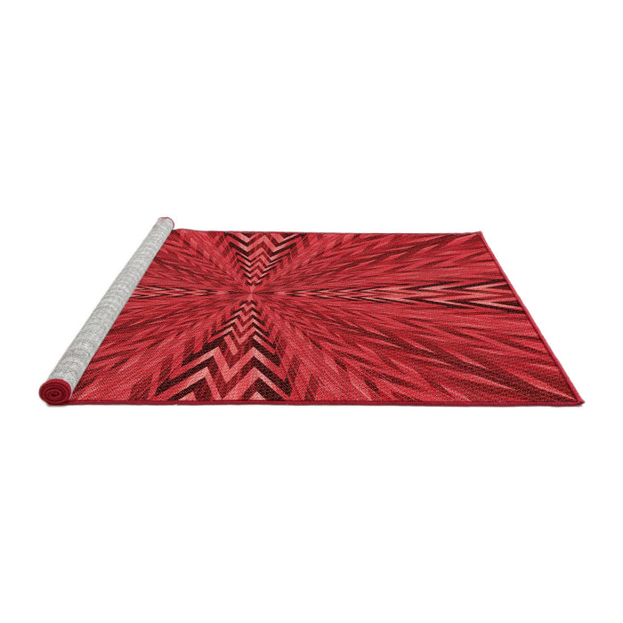 Sideview of Machine Washable Transitional Red Rug, wshpat840rd