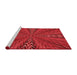 Sideview of Machine Washable Transitional Red Rug, wshpat840rd