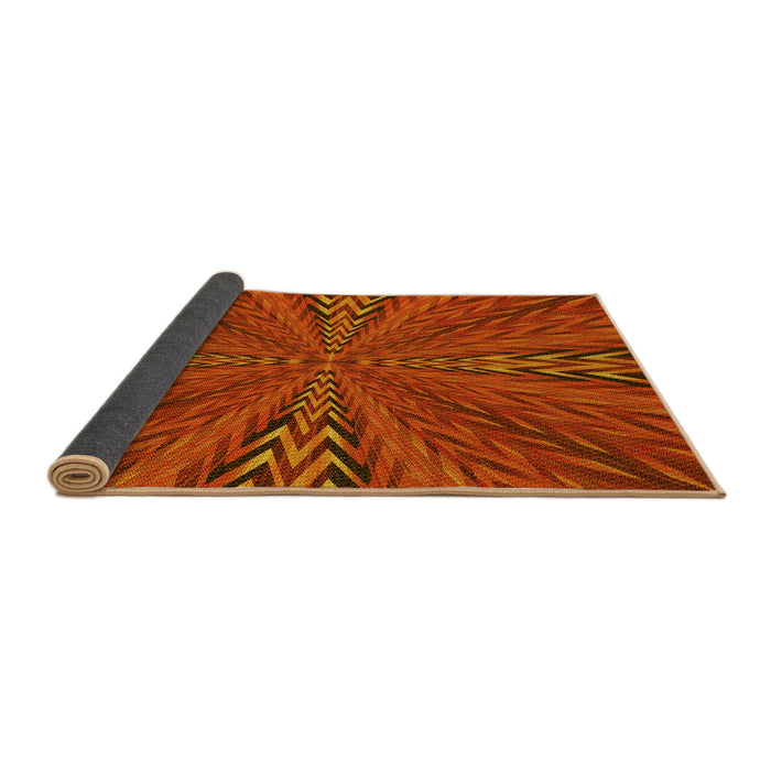 Thickness of Patterned Orange Red Orange Rug, pat840yw
