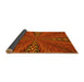 Thickness of Patterned Orange Red Orange Rug, pat840yw