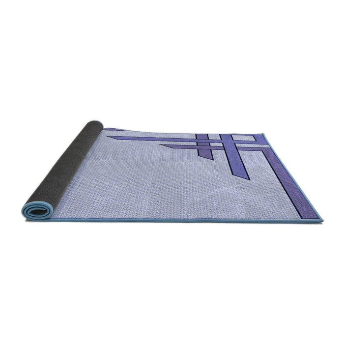 Thickness of Patterned Lavender Blue Rug, pat841blu