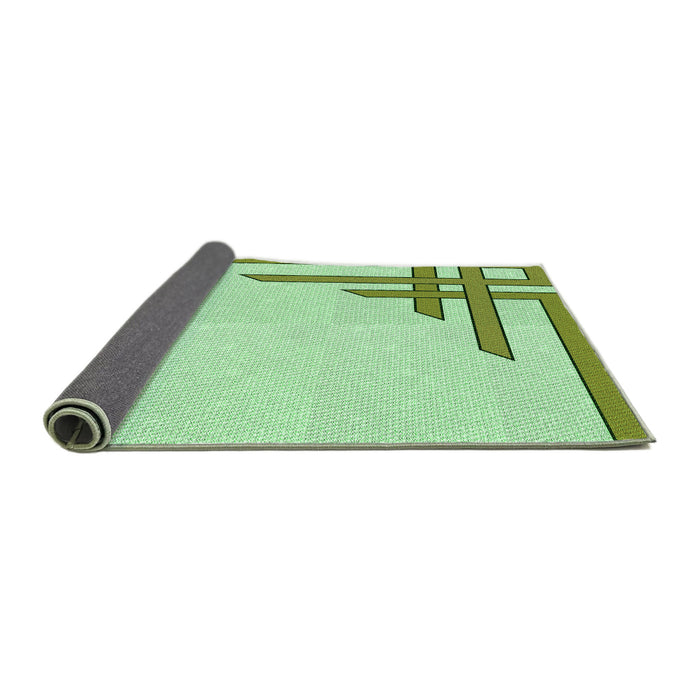 Thickness of Patterned Green Rug, pat841grn