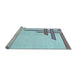 Sideview of Machine Washable Transitional Koi Blue Rug, wshpat841lblu