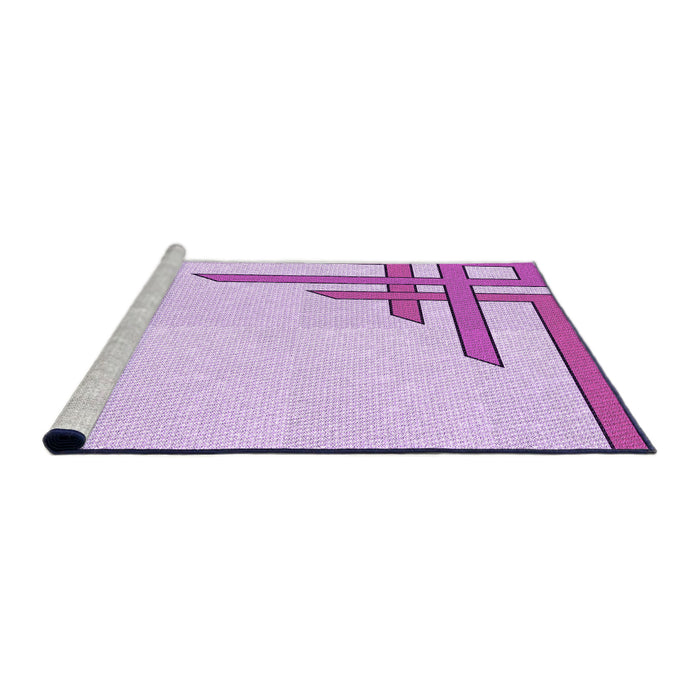 Sideview of Machine Washable Transitional Purple Rug, wshpat841pur