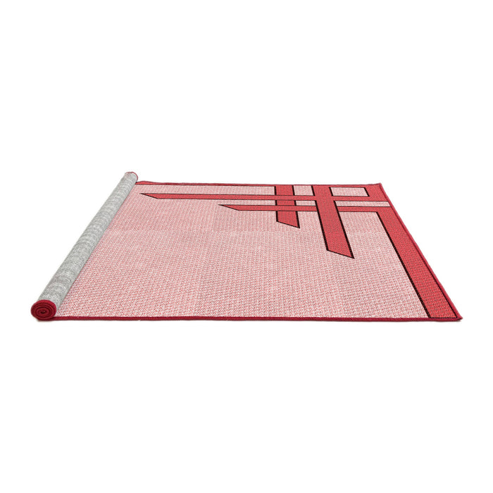 Sideview of Machine Washable Transitional Light Rose Pink Rug, wshpat841rd